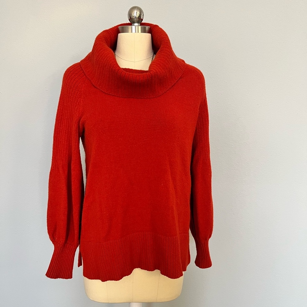 Red cowl sweater by Anthropologie size small